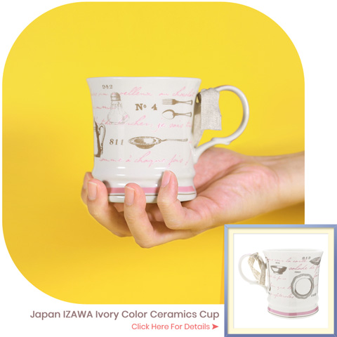 image of " Grab the bottom of the cup" and demonstration by Japan IZAWA Ivory Color Ceramics Cup - click here for details